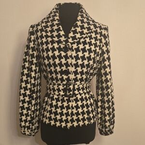 Chadwicks Black and White Houndstooth Blazer